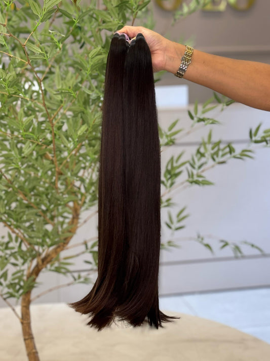 Cabelo Liso Brasileiro - Castanho Médio 60cm (100g)