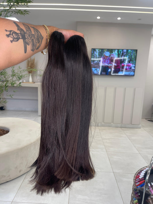 Cabelo Liso Brasileiro - Castanho Natural 50 cm (100g)