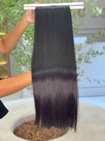 Cabelo Liso Brasileiro - Castanho Natural 70 cm (200g)