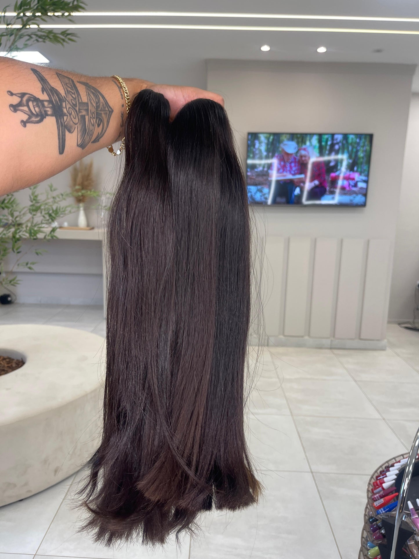 Cabelo Liso Brasileiro - Castanho Natural 50 cm (100g)