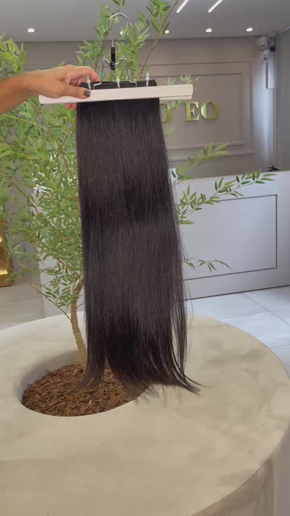 Cabelo Liso Brasileiro - Castanho Natural 70 cm (200g)