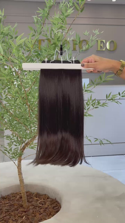 Cabelo Liso Brasileiro - Castanho Natural 50 cm (130g)