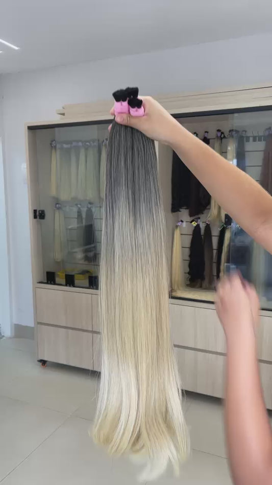 Cabelo Liso Brasileiro - LOIRO  OBRE HAIR     75 cm (500g)   VIVIANE  SILVA